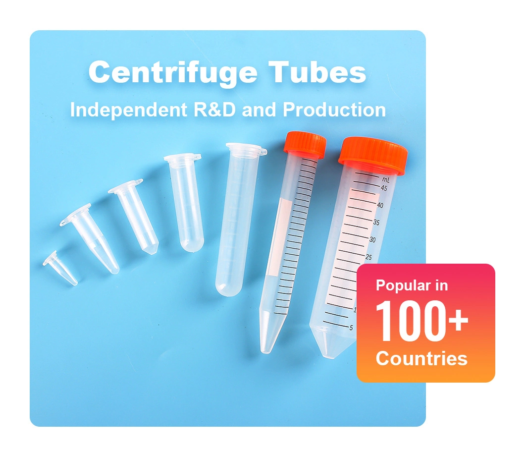 Lab Consumables Graduated Sterile Conical Plastic 50ml Centrifuge Tube